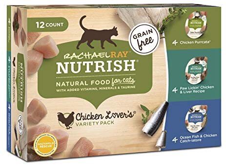 Amazon.com : Rachael Ray Nutrish Grain Free Natural Wet Cat Food, Chicken Lovers Variety Pack, 2.8 Ounce Cup (12 Count) : Pet Supplies湿猫粮