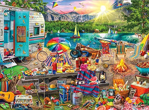 Amazon.com: Buffalo Games - Aimee Stewart - The Family Campsite - 1000 Piece Jigsaw Puzzle: Toys & Games拼图游戏