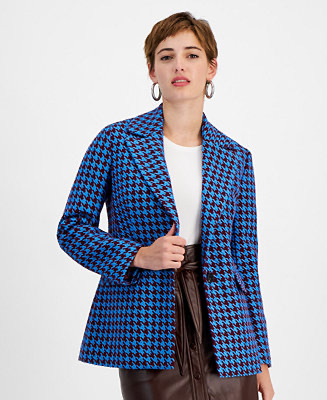 Avec Les Filles Women's Houndstooth Tweed Blazer - Macy's