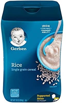 Gerber Single-Grain Rice Baby Cereal, 16 Ounce (Pack of 6)