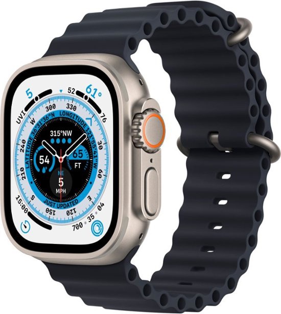 Apple Watch Ultra (GPS + Cellular) 49mm Titanium Case with Midnight Ocean Band Titanium MQET3LL/A - Best Buy