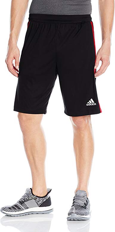 Amazon.com: adidas Men's Designed-2-Move 3-Stripe Shorts, Black/Scarlet, X-Small: Clothing男款短裤