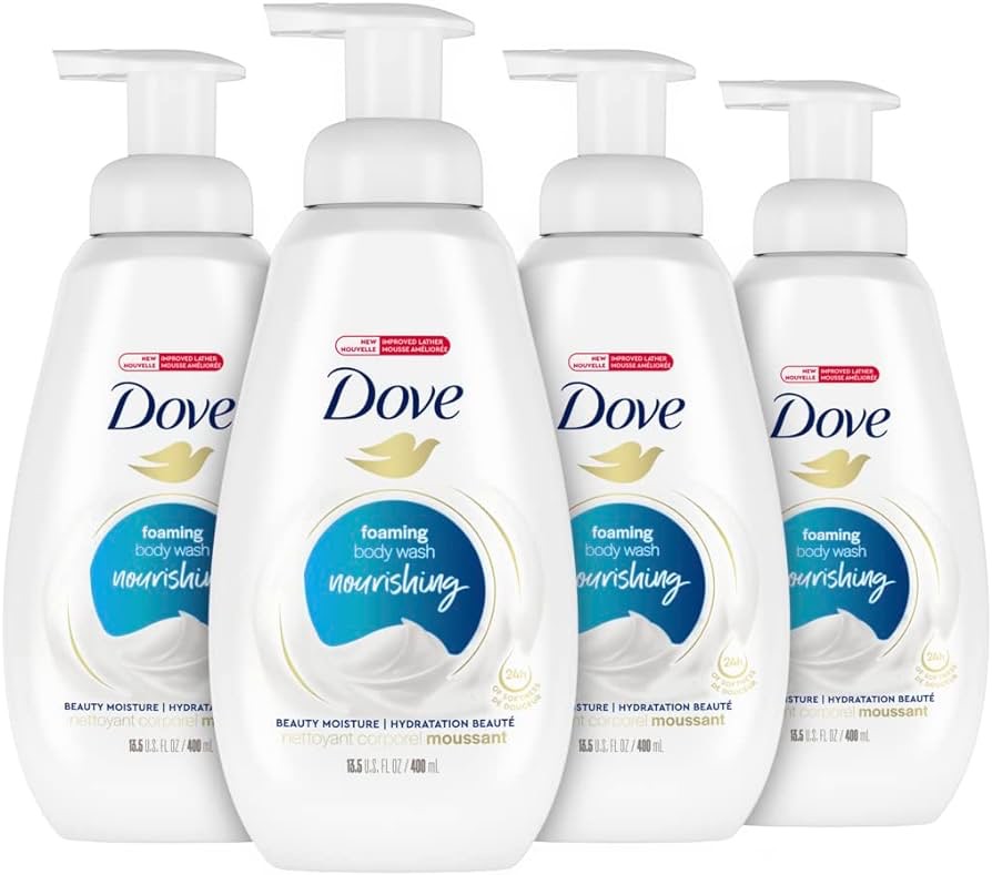 Amazon.com : Dove Instant Foaming Body Wash for Soft, Smooth Skin Deep Moisture Cleanser That Effectively Washes Away Bacteria While Nourishing Your Skin, White, 13.5 Oz, Pack of 4 : Beauty & Personal