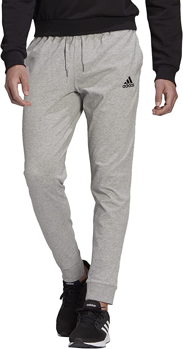 Amazon.com: adidas Men's Essentials Single Jersey Tapered Cuff Pants, Medium Grey Heather, Large : Clothing, Shoes & Jewelry