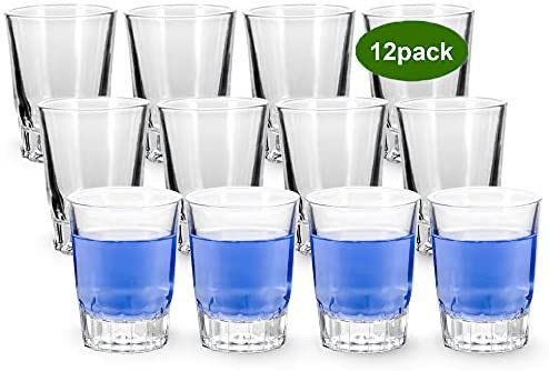 Amazon.com | 厚底玻璃杯Shot Glasses, 50% off Clearance, YULEER 2.5-Ounce Whiskey Glass Set, Clear Shot Glass Set of 12: Mixed Drinkware Sets