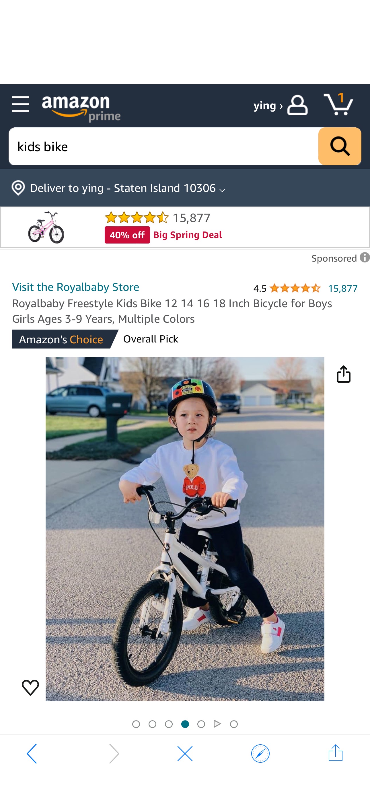 Amazon.com : RoyalBaby Freestyle Kids Bike Boys Girls 16 Inch BMX Childrens Bicycle with Training Wheels & Kickstand for Ages 4-7 years, White : Sports & Outdoors