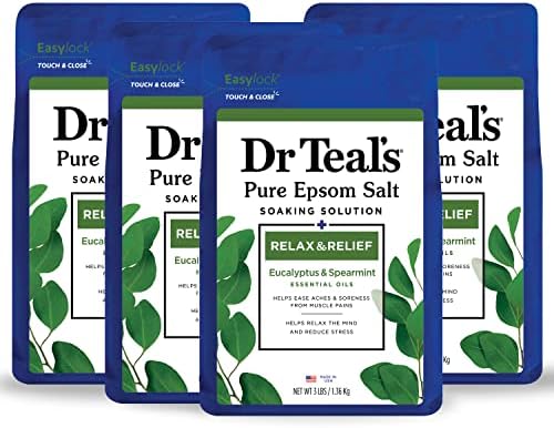 Amazon.com : Dr Teal&#39;s Pure Epsom Salt, Relax &amp; Relief With Eucalyptus And Spearmint, 3 lb (
