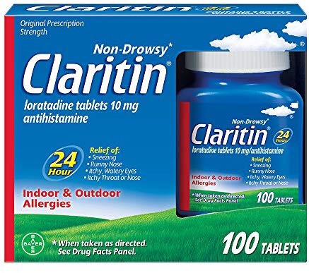 Claritin 24小时不发困过敏药 100片 医师推荐