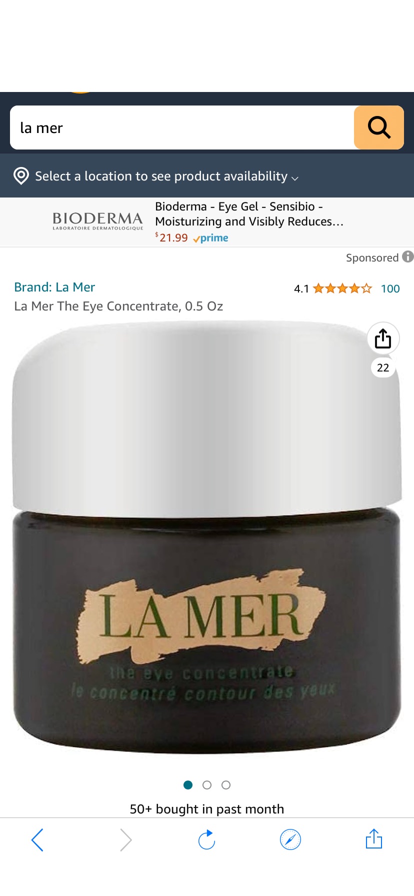 Amazon.com: La Mer 眼霜The Eye Concentrate, 0.5 Oz : Beauty & Personal Care