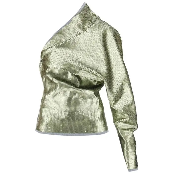 RICK OWENS sequined one-shoulder top - Woman | Residenza 725