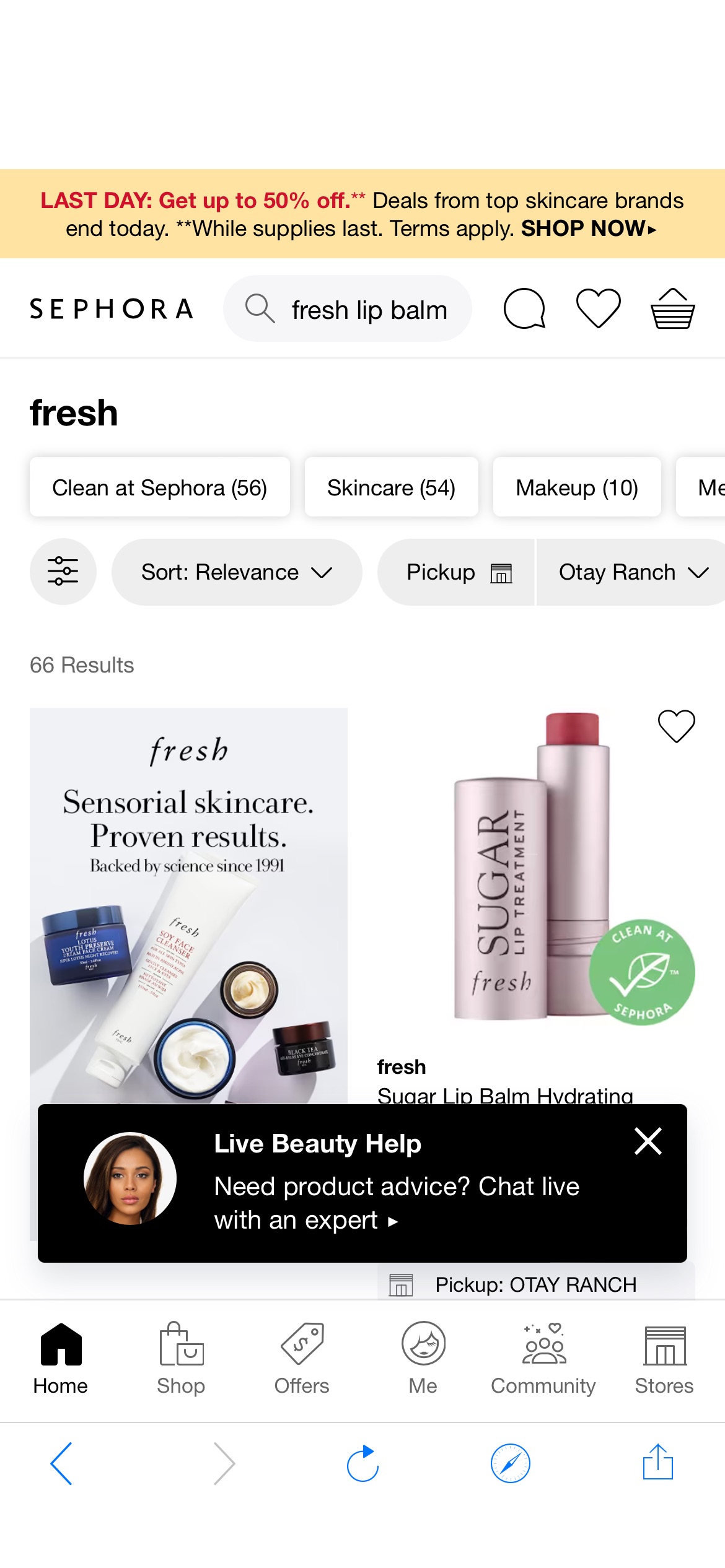 Sephora官网现有Fresh全场25%，Beauty Insider任意单免邮。500积分立减10$！