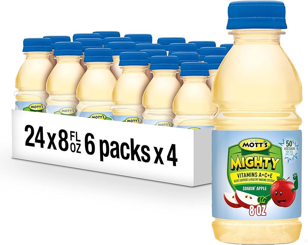 Amazon.com: Mott's Mighty Soarin' Apple Juice Drink, 8 Fl Oz Bottles, 24 Count (4 Packs of 6) : 苹果汁