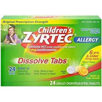 Children's24 HR Dissolving Allergy Tablets, Cetirizine, Citrus Flavor, 24 ct