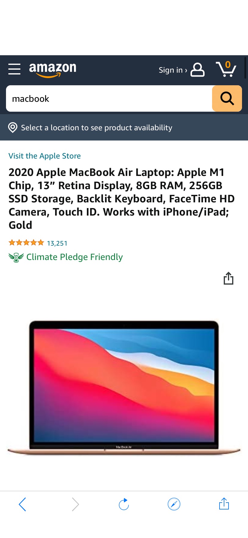 Amazon.com: 2020 Apple MacBook Air Laptop: Apple M1 Chip, 13” Retina Display, 8GB RAM, 256GB SSD Storage, Backlit Keyboard, FaceTime HD Camera, Touch ID. Works with iPhone/iPad; Silver : Electronics
