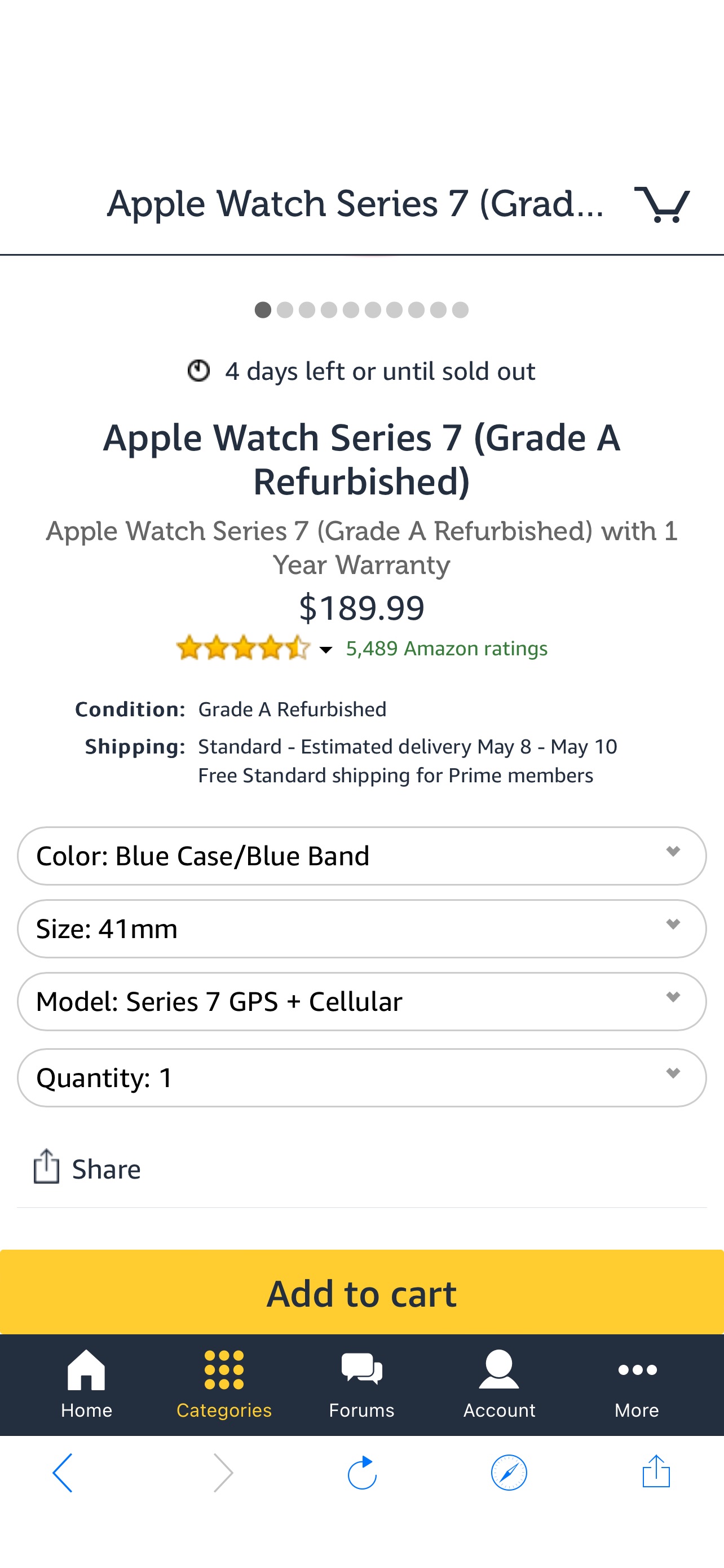 手表Apple Watch Series 7 (Grade A Refurbished)