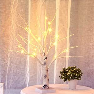 Bolylight Birch Tree Artificial Small Tree Lighted Table Tree Lamp Great Decor