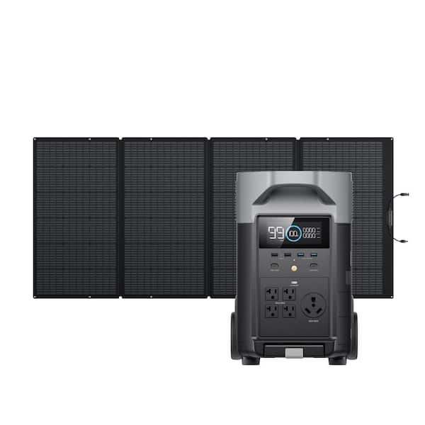 EcoFlow 3600W Output/7200W Peak Push-Button Start Solar Generator DELTA Pro with 400W Solar Panel for Home, Camping and RVs DELTAPro-400W-US - The Home Depot