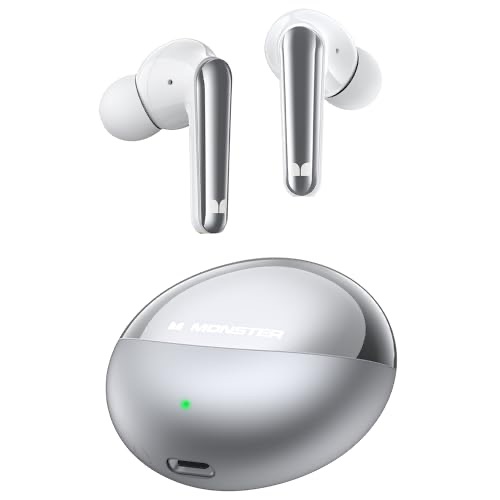 Monster N-Lite 203 AirLinks Wireless Earbuds, Bluetooth 5.3 Earbuds HiFi Stereo, Wireless Headphones with 30H Playback, Type-C Charging, HD Clear Call, Touch Control, IPX6 Waterproof in-Ear Earbuds : 