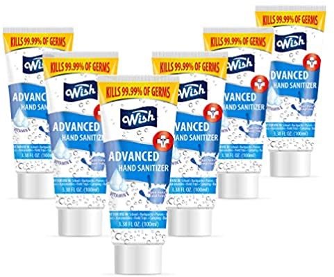 Wish Pocket Size Hand Sanitizer 3.38oz Tube with Vitamin E (6-Pack)