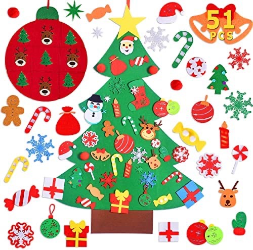 Amazon.com: Max Fun DIY Felt Christmas Tree Set Plus Tic-Tac-Toe Games for Kids Toddlers Wall Hanging Decorations Felt Craft Kits for Xmas Gifts Party Favors : Toys & Games
