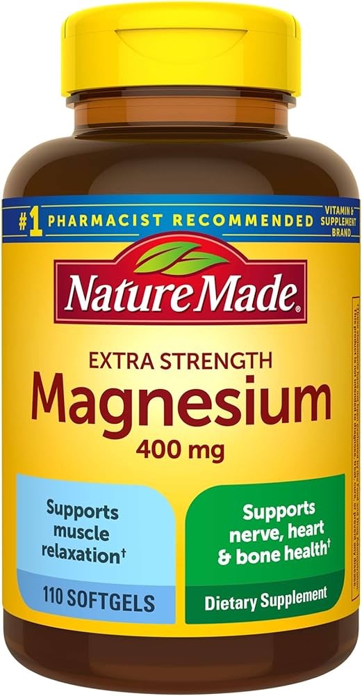 Amazon.com: Nature Made Extra Strength Magnesium Oxide 400 mg, Dietary Supplement for Muscle Support, 110 Count : Health & Household