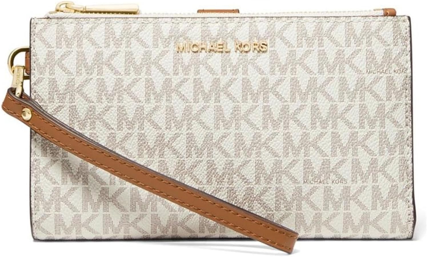 Michael Kors Jet Set Double Zip Wristlet Vanilla One Size: Handbags: Amazon.com