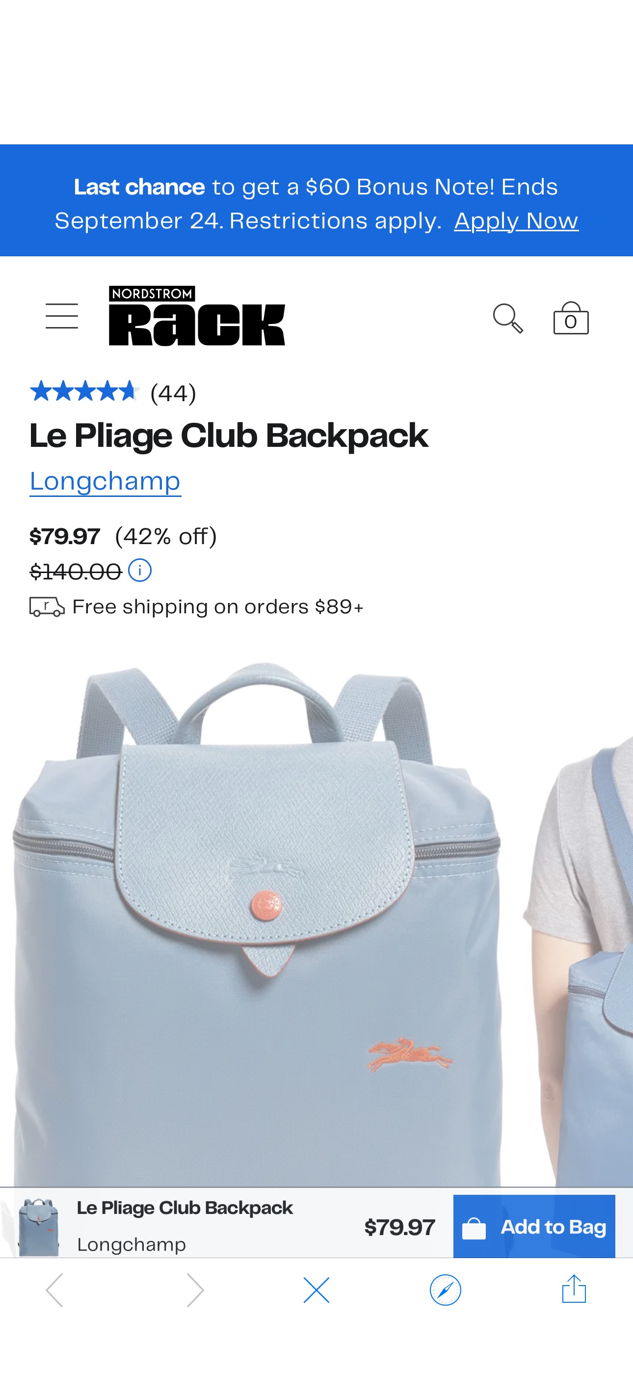 背包Longchamp Le Pliage Club Backpack | Nordstromrack