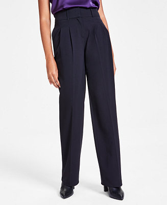 Bar III Women's Pleated-Front Wide-Leg Pants, Created for Macy's - Macy's