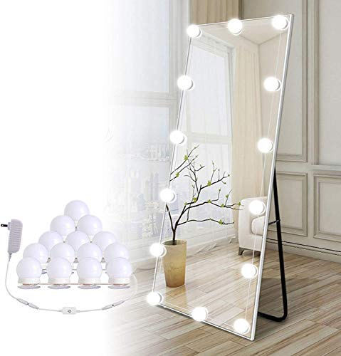 14 Bulb Dimmable Hollywood Makeup Mirror Lights, 22Ft Adjustable Vanity Lighting Fixtures for Full Length Mirror (Mirror Not Included) - Amazon.com