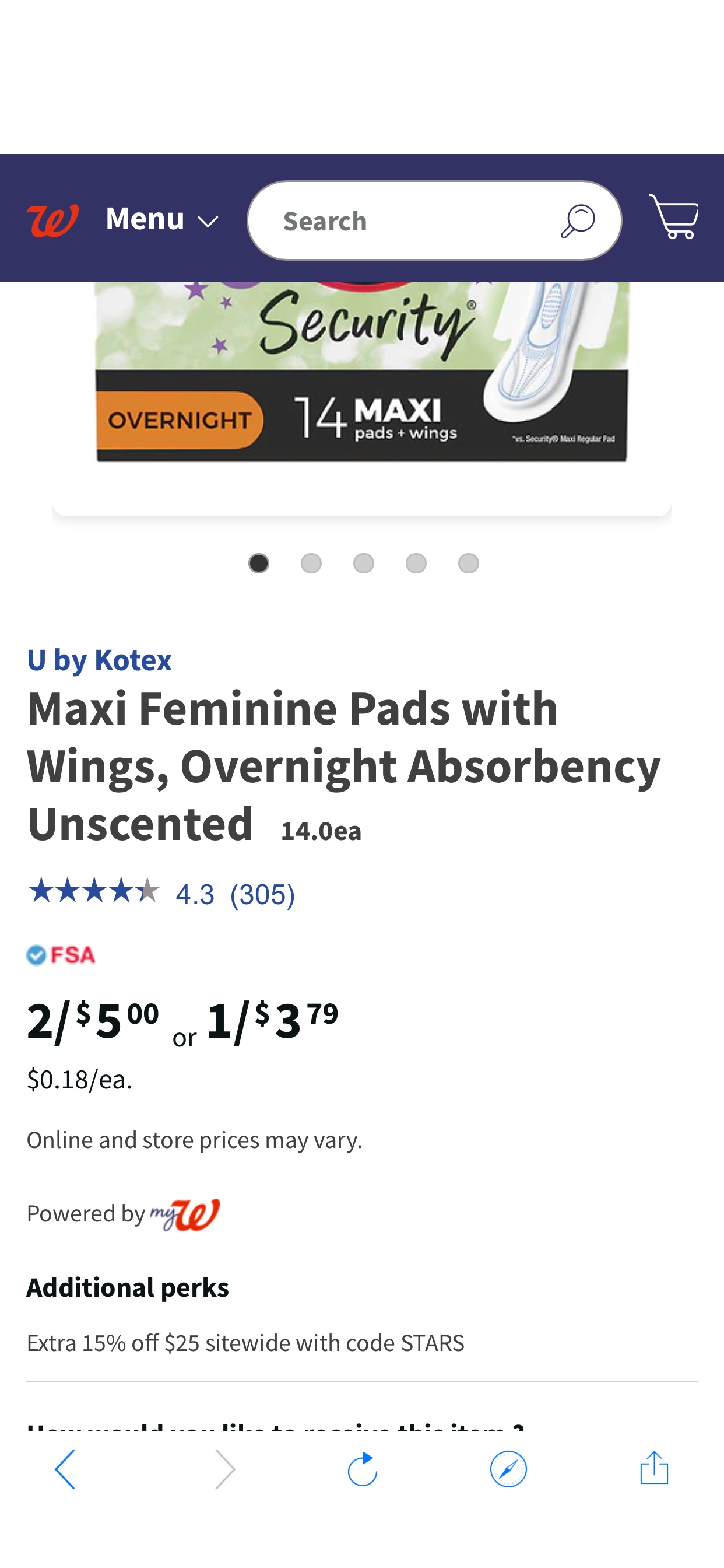 U by Kotex Maxi Feminine Pads with Wings, Overnight Absorbency Unscented | Walgreens
两包只要五刀 可以用减4刀的coupon 两包只要1刀