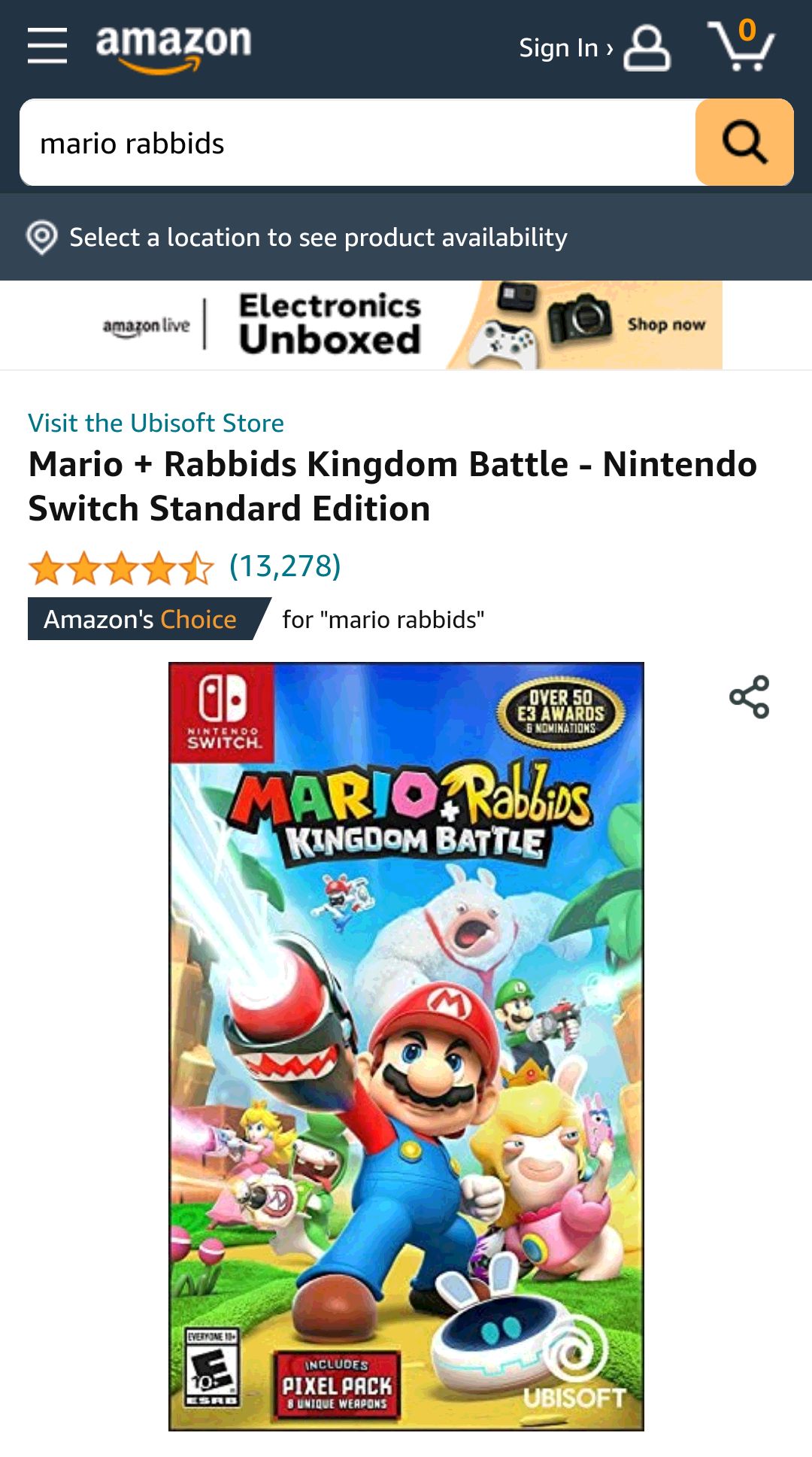 Mario + Rabbids Kingdom Battle - Nintendo Switch Standard Edition : 马里奥游戏三折！