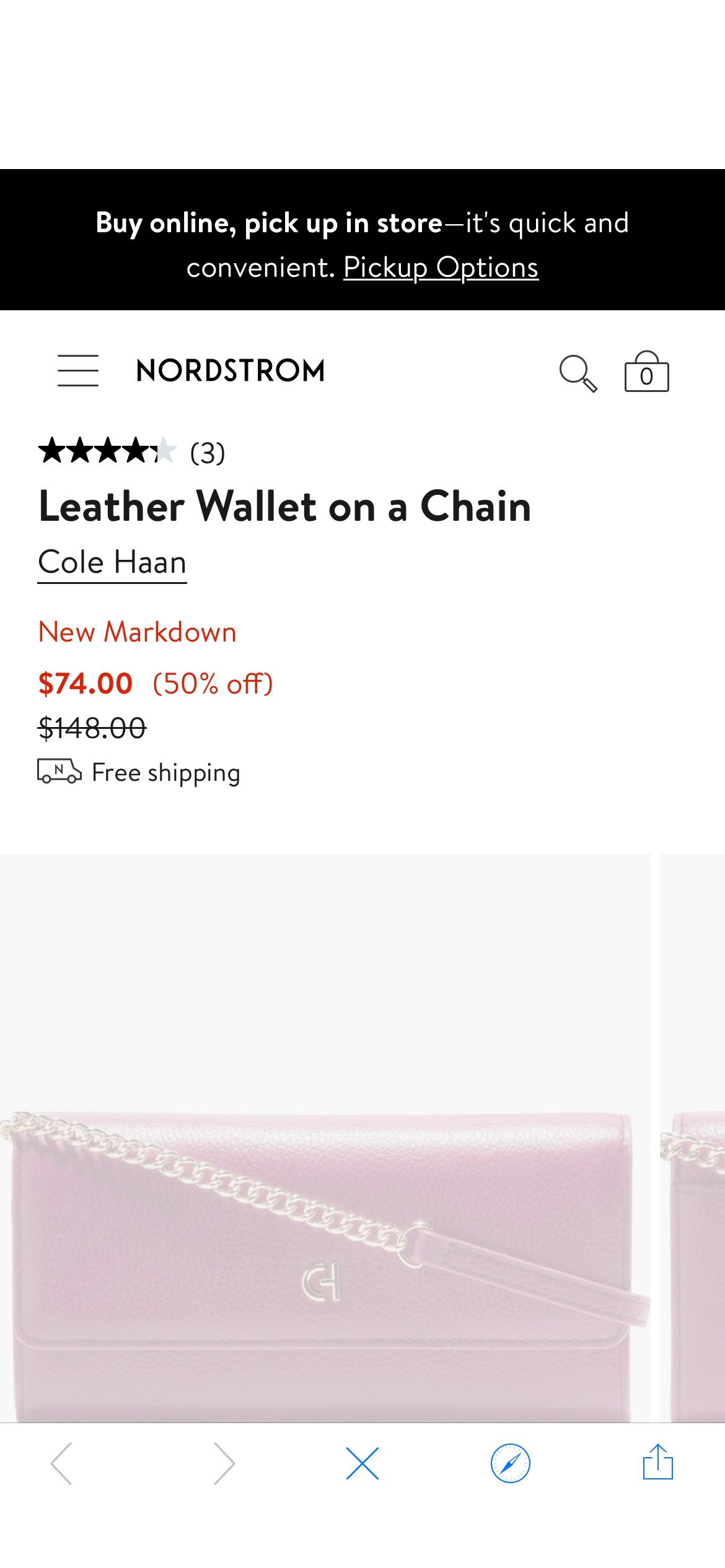 Cole Haan Leather Wallet on a Chain | Nordstrom