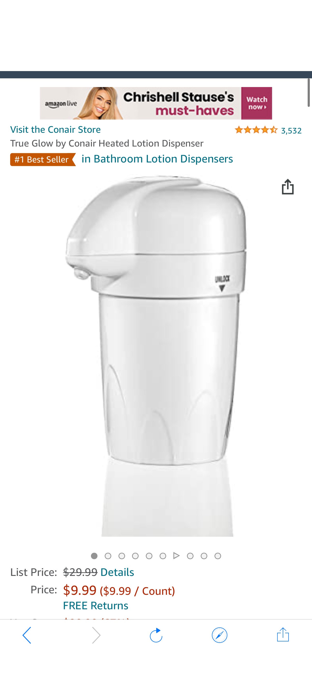 Amazon.com: True Glow by Conair Heated Lotion Dispenser : Home & Kitchen