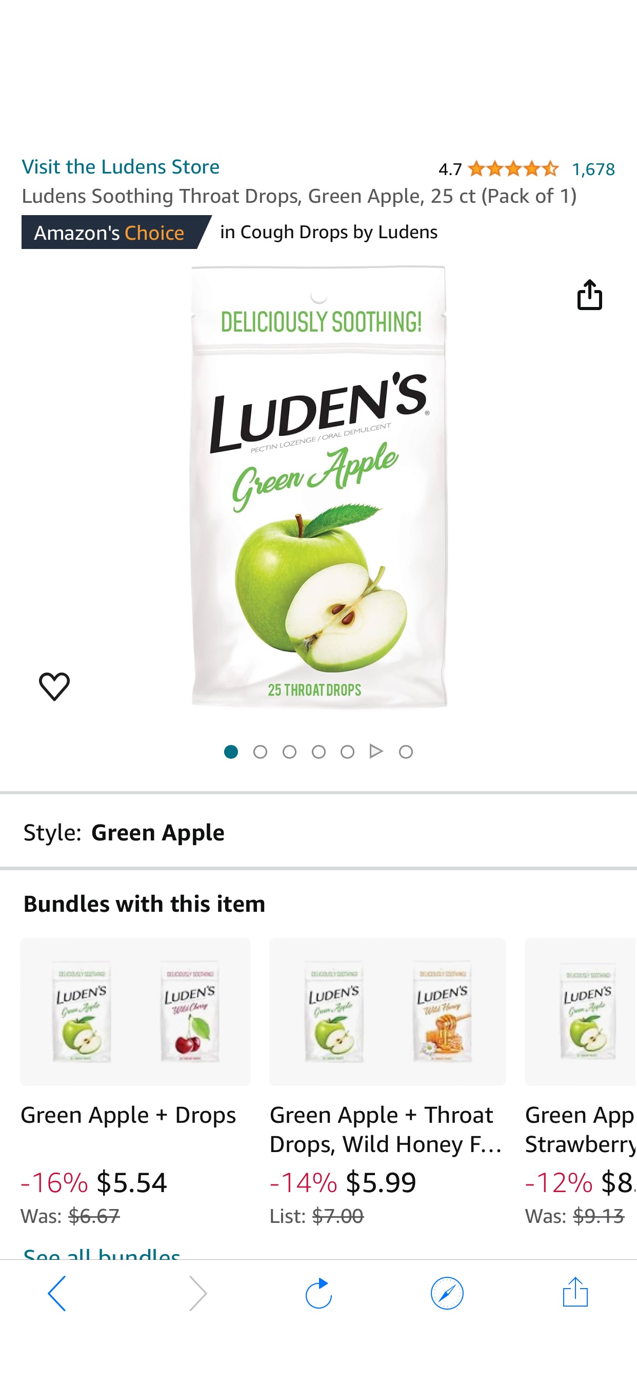 Amazon.com: Ludens Soothing Throat Drops, Green Apple, 25 ct (Pack of 1) : Health & Household喉糖