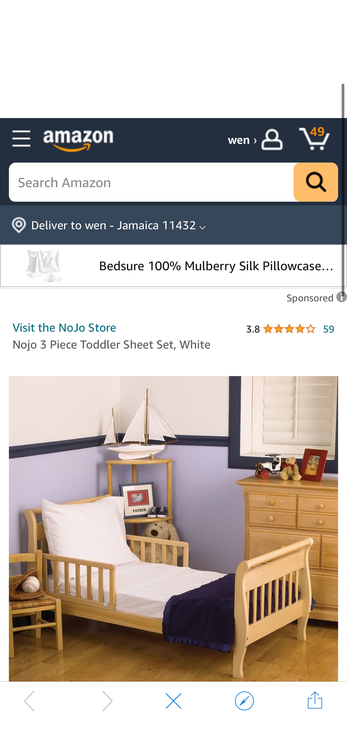 Amazon.com: Nojo 3 Piece Toddler Sheet Set, White : Home & Kitchen