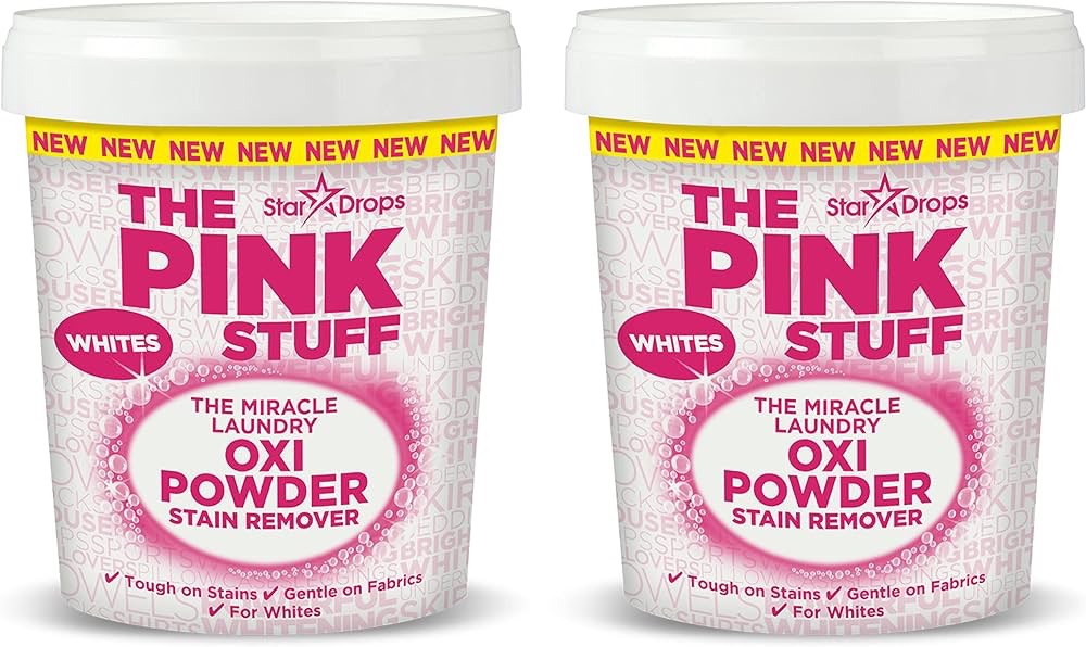 Amazon.com: Stardrops - The Pink Stuff - The Miracle Laundry Oxi Powder Stain Remover For White’s Bundle (2 Whites Powder) : Health & Household