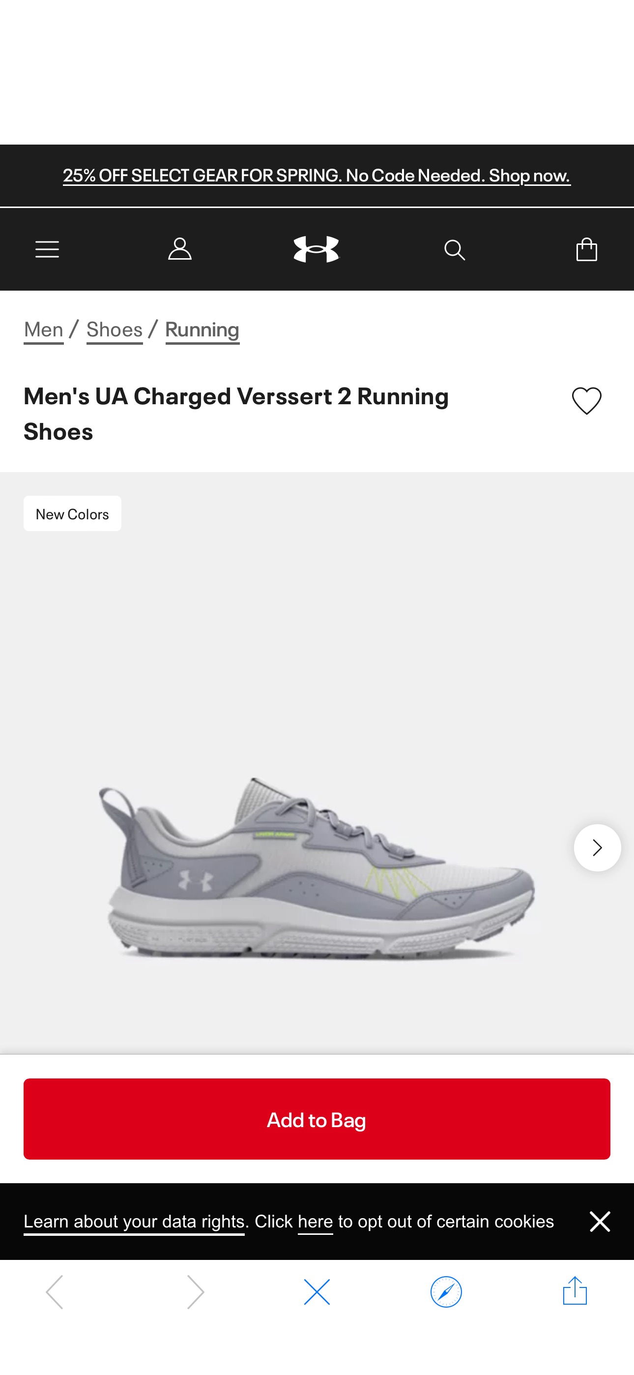 Men's UA Charged Verssert 2 Running Shoes | Under Armour Get this pair of men's UA Charged Verssert 2 to drop from $70 to $39.37 when you add code 30FORYOU at checkout
