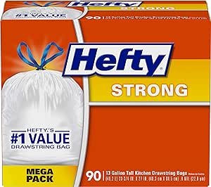 Strong Tall Kitchen Trash Bags, Unscented, 13 Gallon, 90 Count