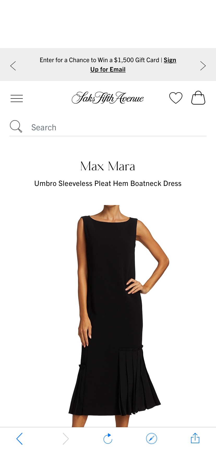 Buy Max Mara Umbro Sleeveless Pleat Hem Boatneck Dress up to 70% Off | Saks Fifth Avenue 裙子