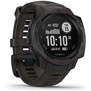 Amazon.com: Garmin 010-02064-00 Instinct, Rugged Outdoor Watch with GPS, Features GLONASS and Galileo, Heart Rate Monitoring and 3-Axis Compass, Graphite