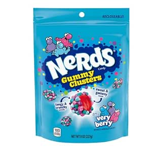 Amazon.com : Nerds Gummy Clusters Candy, Very Berry, Resealable 8 Ounce Bag : Everything Else