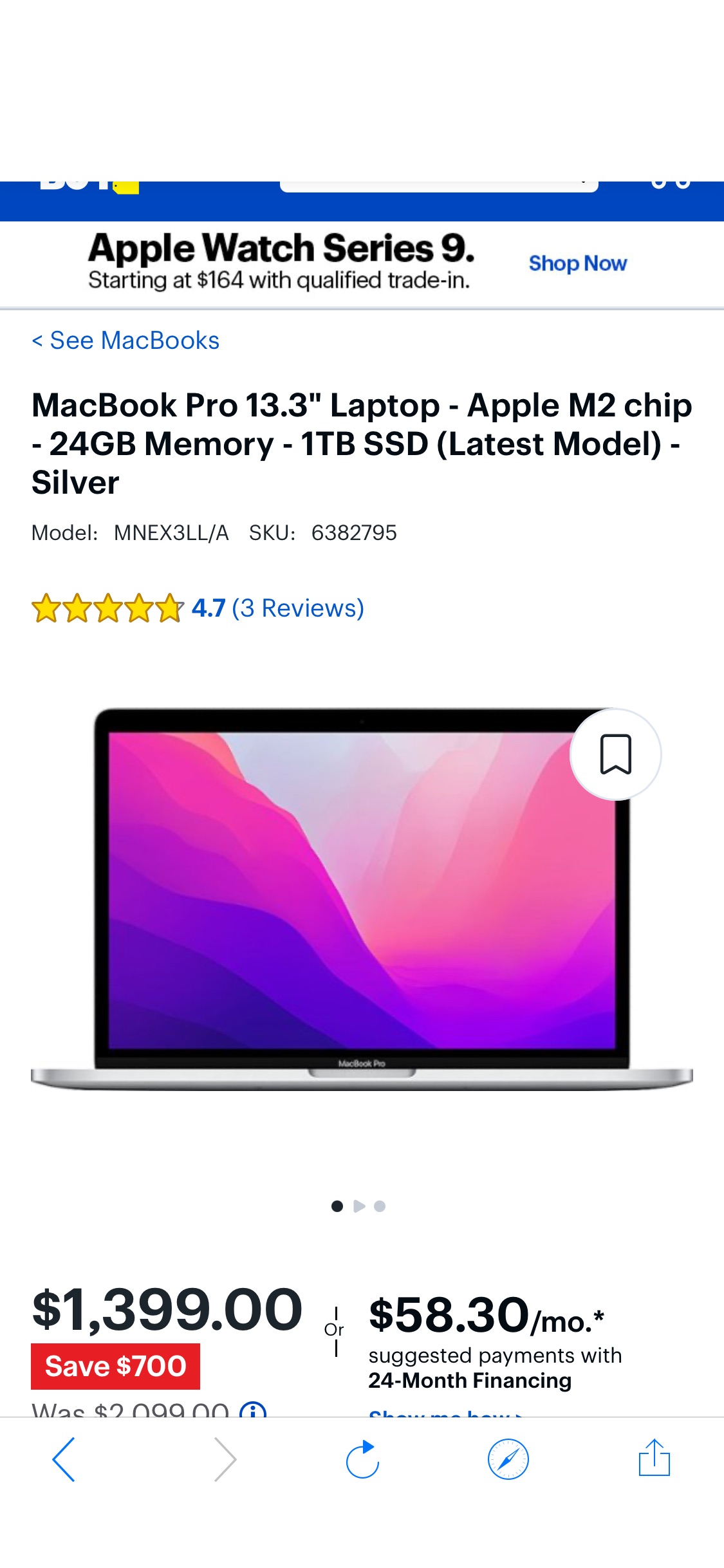MacBook Pro 13.3" Laptop Apple M2 chip 24GB Memory 1TB SSD (Latest Model) Silver MNEX3LL/A - Best Buy