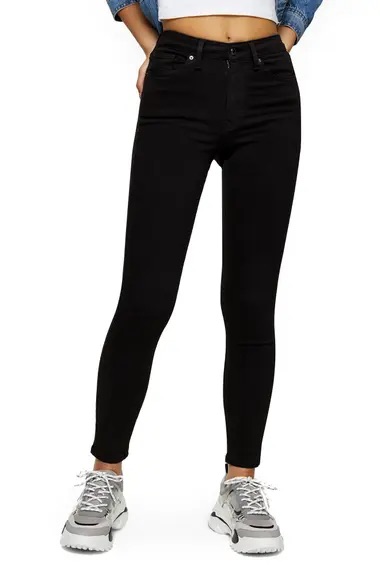 Topshop Jamie High Waist Black Jeans (Regular, Petite & Long) | Nordstrom 最经典裤子五折