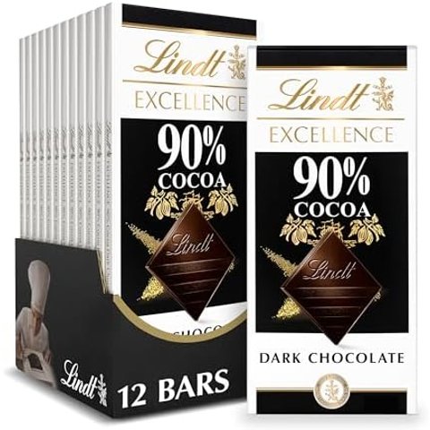 EXCELLENCE 90% Cocoa Dark Chocolate Bar, Mother’s Day Chocolate Candy, 3.5 oz. (12 Pack)