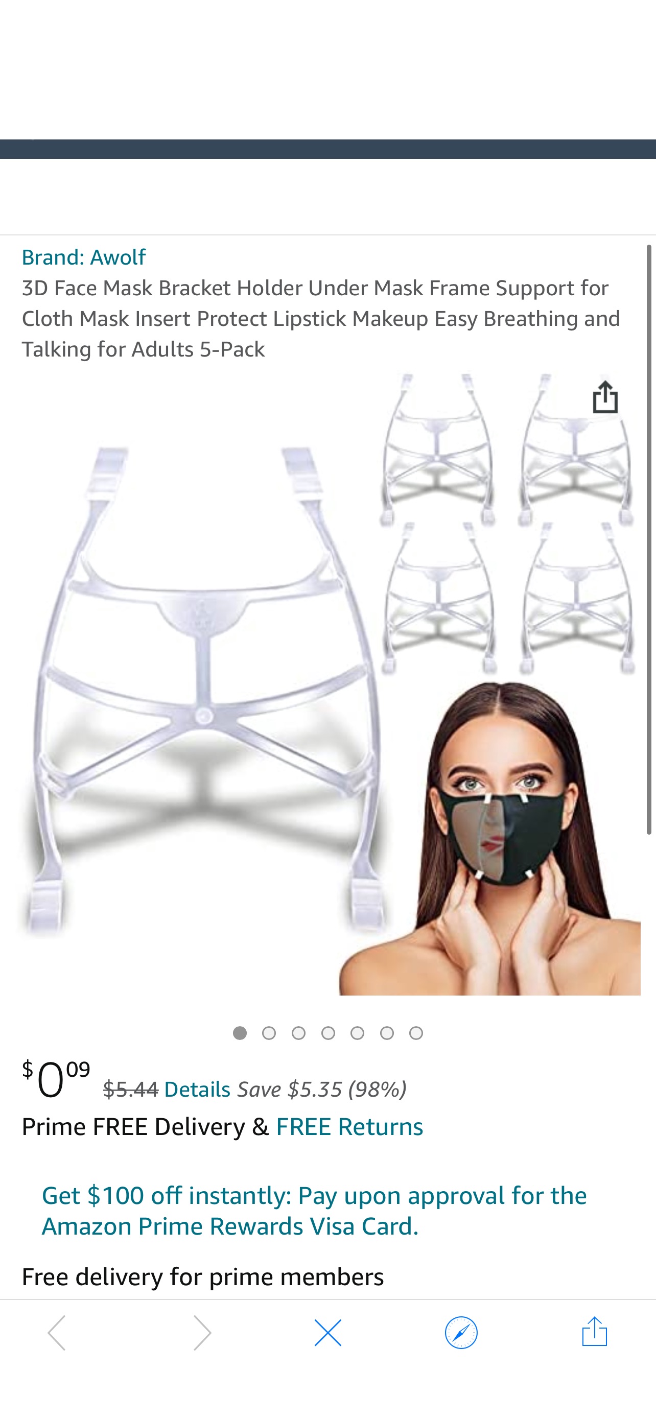 Amazon.com : 3D Face Mask 口罩架Bracket Holder Under Mask Frame Support for Cloth Mask Insert Protect Lipstick Makeup Easy Breathing and Talking for Adults 5-Pack : Beauty