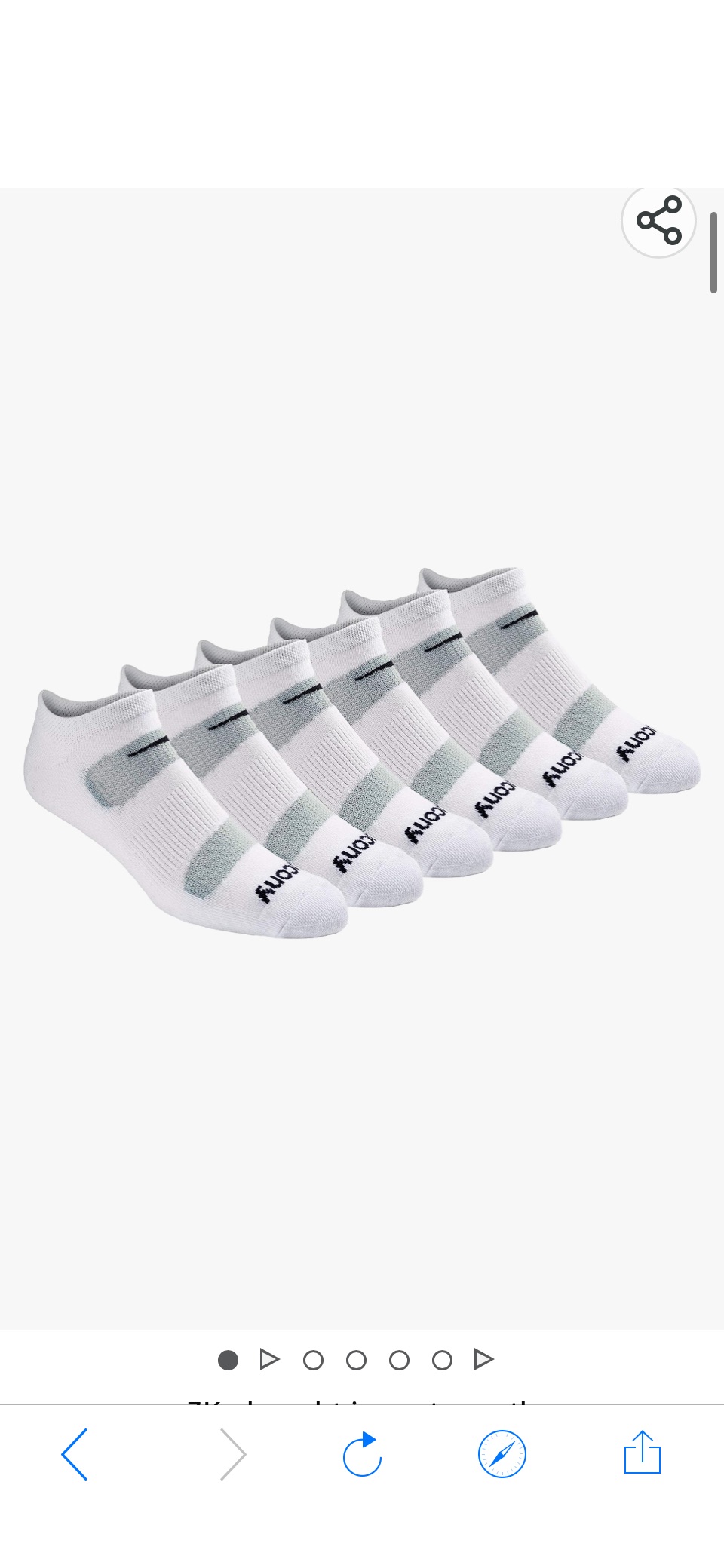 Amazon.com: Saucony Men's Multi-Pack Mesh Ventilating Comfort Fit Performance No-Show Socks, White (6 Pairs), Shoe Size 8-12 : Clothing, Shoes & Jewelry原价14.99