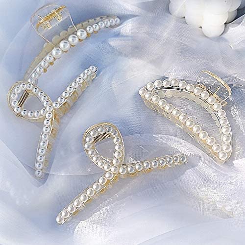 OGIRL 4 Pack Pearl Claw Hair Clips