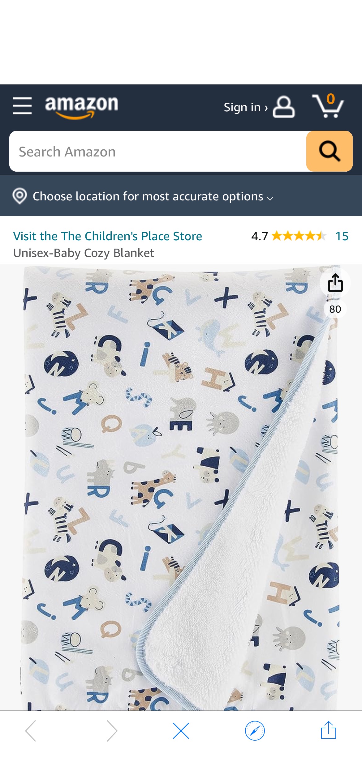 Amazon.com: The Children's Place Baby Cozy Blanket, Blue ABC, NO_Size : Baby