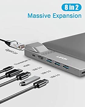 带1000M网接的type c扩展坞 Amazon.com: USB C Hub Multiport Adapter for MacBook, LIFUN 8-in-1 USB C Hub Multiport Adapter