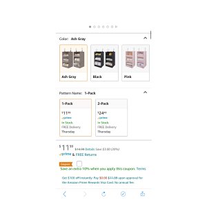 $10.791 衣橱organizer